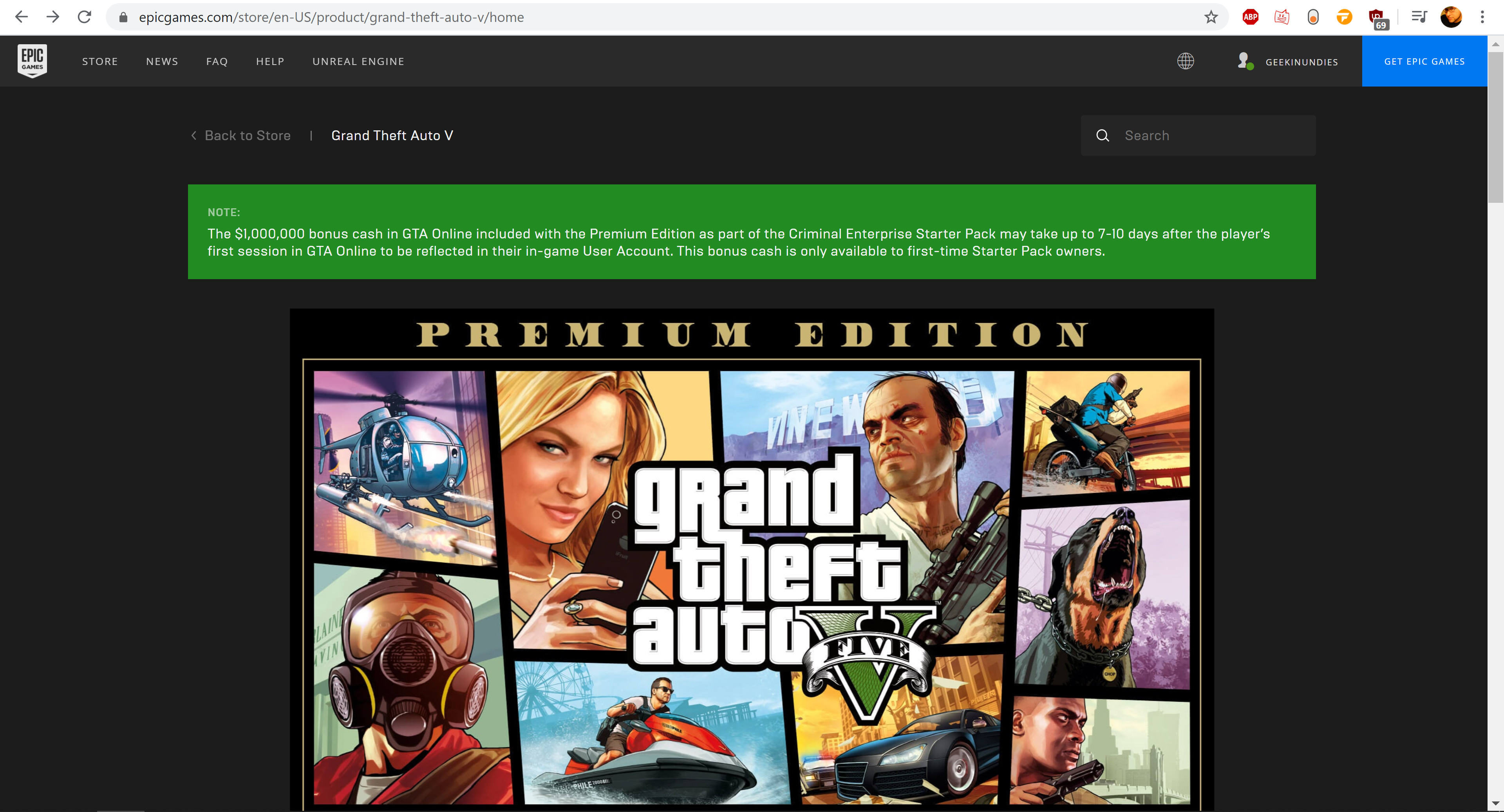 GTA V está grátis na Epic Games Store