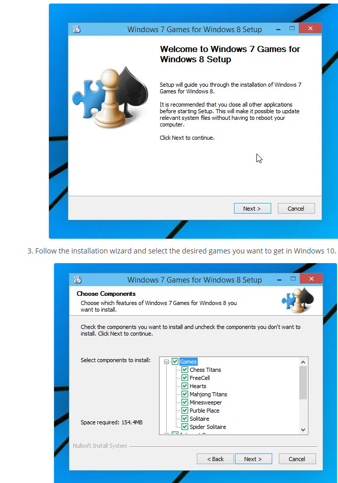 Install Windows 7 Games on Windows 10 (Chess Titans, Minesweeper